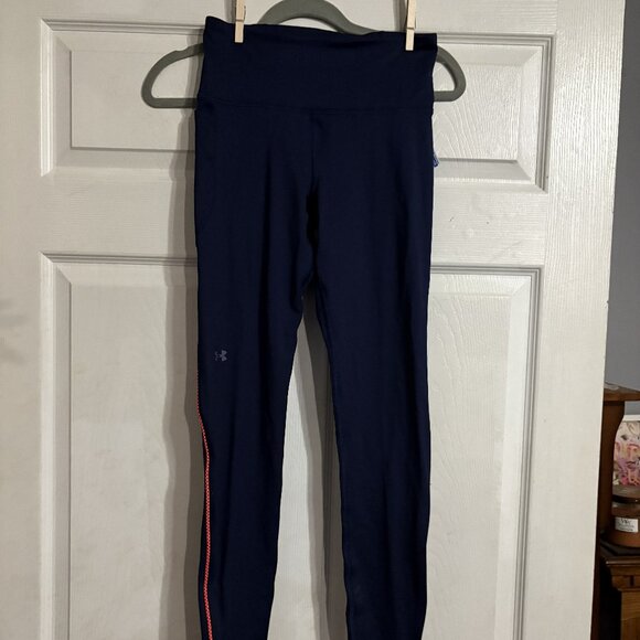 Under Armour UA Compression Coldgear Leggings Dark Blue Small - Picture 3 of 6